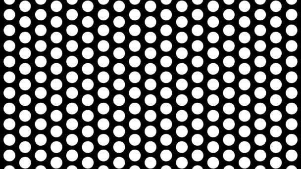 Dynamic black and white composition with dots scaling. Retro and vintage pattern animation — Stock Video