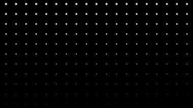 Siyah arkaplandaki beyaz yıldızların oluşturduğu dinamik bileşim. Eski model canlandırması.