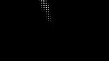 Eksiksiz yarım tonlu beyaz noktalar siyah arkaplanda bir projektör şeklinde görünür ve kaybolur..