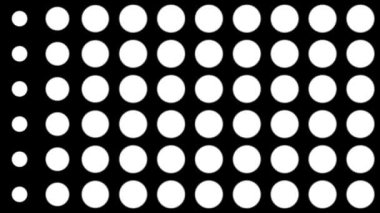 Noktalar ölçekli dinamik siyah beyaz kompozisyon. Retro ve eski model canlandırması