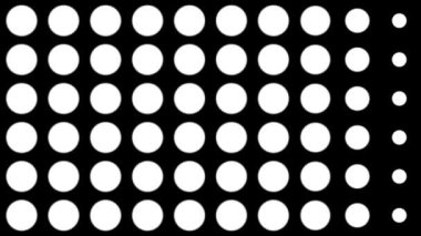 Noktalar ölçekli dinamik siyah beyaz kompozisyon. Retro ve eski model canlandırması