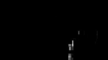 Dijital sinyal bozulması bozulma haritası vfx siyah beyaz, pürüzsüz döngü görüntüsü.