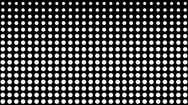 Aparecen puntos blancos sin costuras y desaparecen en movimiento en el fondo negro. — Vídeos de Stock