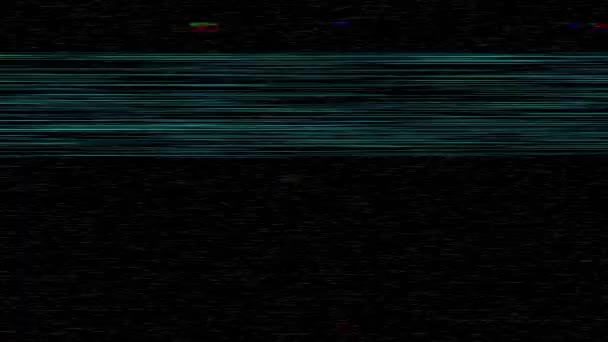 VHS skutečné vady hluk a artefakty, závady ze staré pásky, černá obrazovka — Stock video