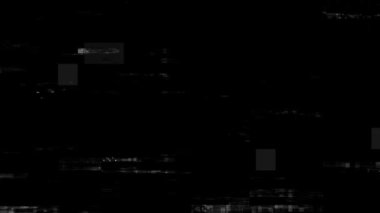 Dijital sinyal bozulması bozulma haritası vfx siyah beyaz, pürüzsüz döngü görüntüsü.