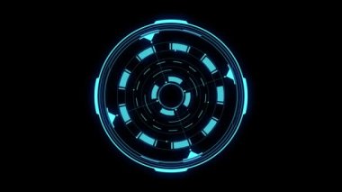 HUD elemanı. HUD Başlıklarının canlandırması mavi ile yukarı, siyah arkaplan üzerinde hareket grafiği