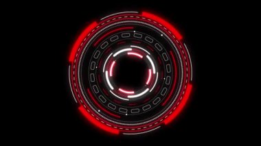 HUD elemanı. Alfa maskesi dahil, hareket grafiği. Siyah arkaplanda dairesel mavi