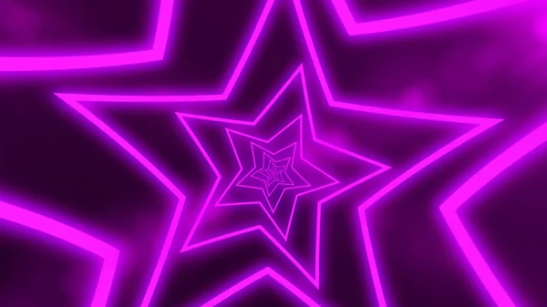 Fondo digital abstracto con estrellas moradas de neón. Túnel abstracto, portal. — Foto de Stock