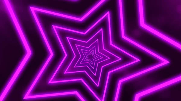Abstract digital background with neon purple stars. Abstract tunnel, portal. — Stock Photo, Image