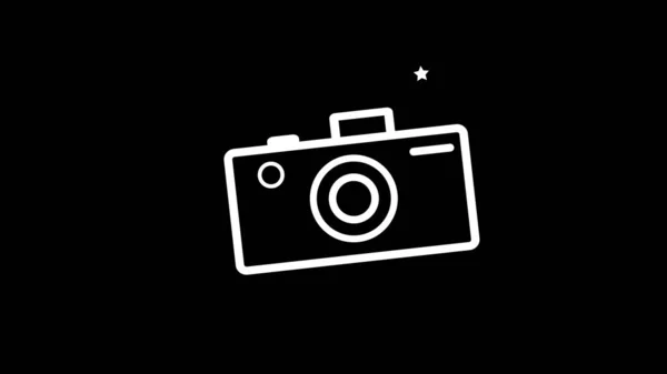 검은 배경 카메라 아이콘, 버튼 컬렉션 원본 삽화. — 스톡 사진
