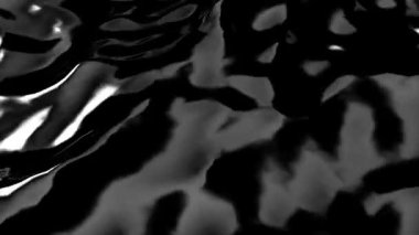 Su dalgaları ultra gerçekçi su akışı animasyonu. Ağır çekim. Karanlık arka plan. 4K görüntü. Yüzen 3D su