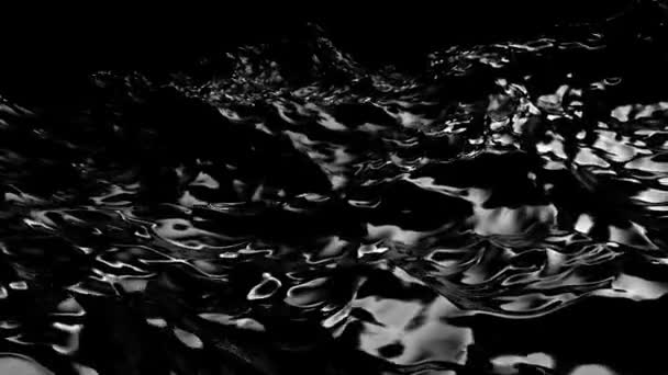 Водні хвилі ультра реалістична анімація потоку води. Повільний рух. Темний фон. 4k Кадри. Вода з плаваючою 3d візуалізацією — стокове відео