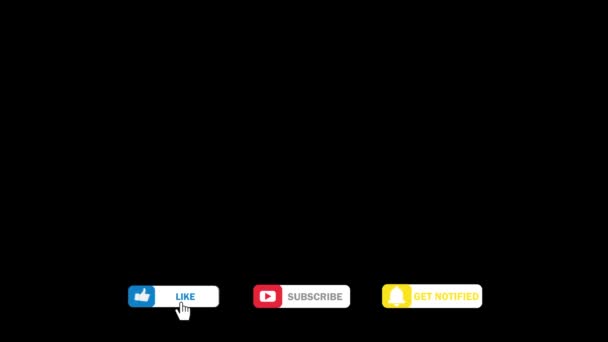 Images éditoriales : Animation d'un abonnement et aime et bouton de notification pour Youtube motion graphics isolé à la chaîne alpha. — Video