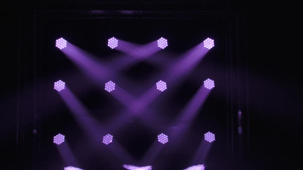 Stage with spot lighting equipment. Lighting effects. Dynamic light — Stock Video