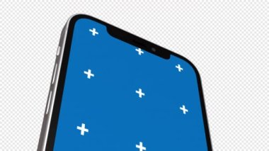 Alfa kanalı olan bir akıllı telefon animasyonu. 3 boyutlu görüntüleme. Başvuru ya da ürününüzün reklamını yapın. 1 'de 3