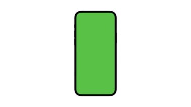 Animation transitions of a black smartphone with an alpha channel. 3D rendering. Mock up for advertising your application or product.