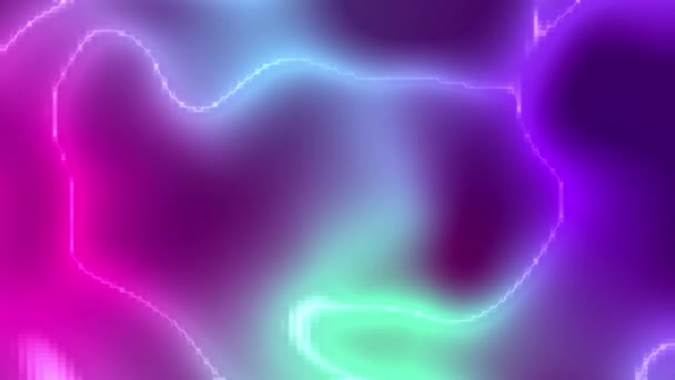 Βαθμίδα χρώματος νέον. Μετακίνηση αφηρημένα θολό φόντο. Τα χρώματα ποικίλουν ανάλογα με τη θέση, παράγοντας ομαλές μεταβάσεις χρώματος. Μωβ ροζ μπλε υπεριώδες — Αρχείο Βίντεο
