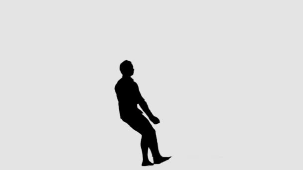 Silhouette of a man dancing ballet. Elegant dance element from classical ballet — Stock Video