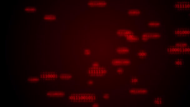 Närbild Futuristiska digitala data kod grön och röd färgskärm. Abstrakt binär kod bakgrund. — Stockvideo