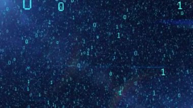 Ekranda hareket eden basamaklı ikili kod siyah ve mavi arkaplan. Kripto para ve bitcoin madenciliği kavramı. Web geliştiricisi. Dijital bilgisayar kodu. Programlama. Kodlama.