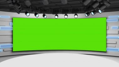 Televizyon stüdyosu. Haber odası. Blye ve kırmızı arka plan. General ve yakın çekim. Haber stüdyosu. Stüdyo Arkaplanı. Haber odası fırını. Herhangi bir yeşil ekran veya krom anahtar video üretimi için mükemmel bir arkaplan