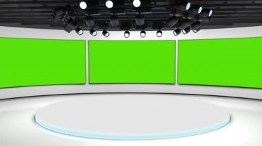 Televizyon stüdyosu. Haber odası. Blye ve kırmızı arka plan. General ve yakın çekim. Haber stüdyosu. Stüdyo Arkaplanı. Haber odası fırını. Herhangi bir yeşil ekran veya krom anahtar video üretimi için mükemmel bir arkaplan