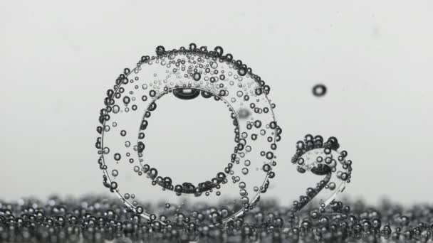 白衬底上的氧气化学公式O2. — 图库视频影像