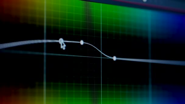 Classificação de cores. Pós-produção de vídeo ou foto com contraste de curva. Programa de processamento de vídeo software de vídeo. Fechar. — Vídeo de Stock