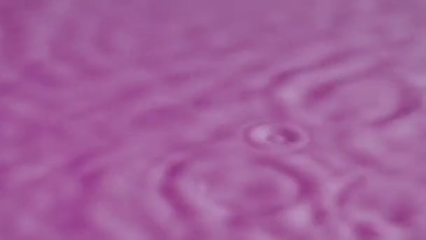 Vibração e ressonância. Distribuição das ondas sonoras na superfície roxa do leite. Círculos e ondulações de fluido leitoso quando excitado por vibração em diferentes frequências. Movimento lento. Fechar. — Vídeo de Stock