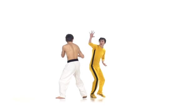 Két karate edző mérkőzés — Stock videók