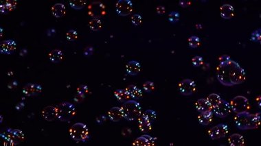 Mavi ve Turuncu pembe siyah, arka planda, bubbles, ağır çekim kapatın