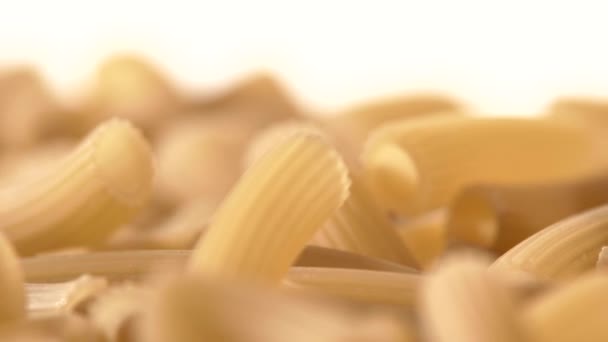 Type of Italian pasta, background, white, rotation, close up — Stock Video