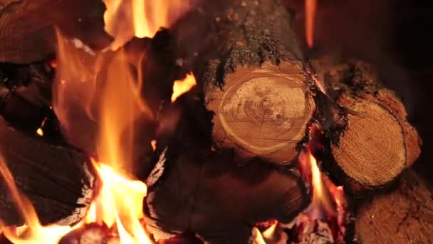 Brûler du bois de chauffage sur gros plan 