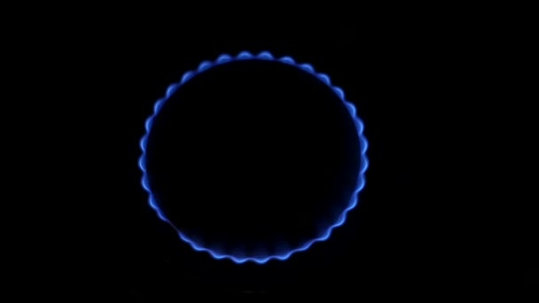 Blauwe aardgas vlammen. Slow Motion. — Stockvideo