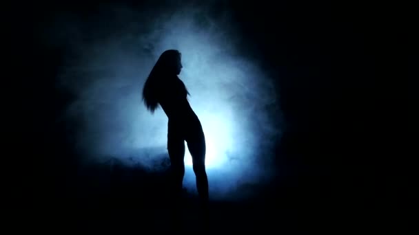 Danza ragazza silhouette — Video Stock