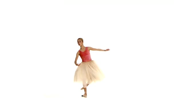 Ballerina Making Dance Trick Entrechat On White Background Video By C Kinomasterdnepr Stock Footage