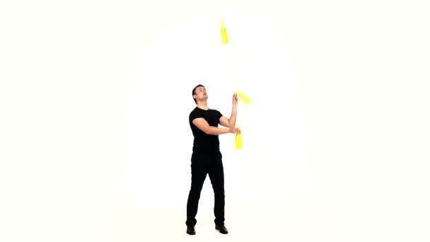 jolie barman fait un tour avec un shaker 