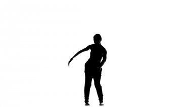 Eylem güzel latina dansçı, beyaz, siluet