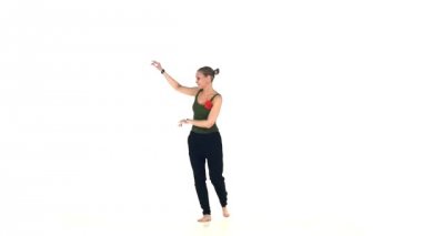 Güzel, bayan dans sosyal latin dans, yavaş hareket başlayan