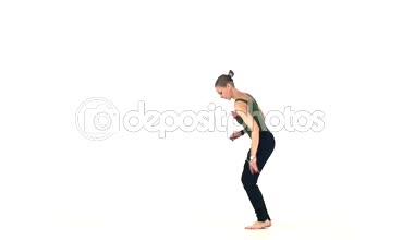 Güzel, bayan sosyal latin dans dans devam, yavaş hareket