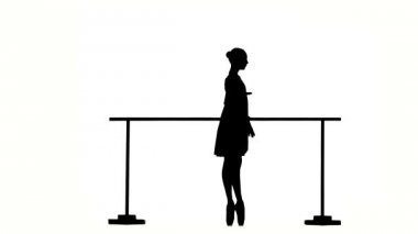 stüdyoda etkileyici bellet dansçı dans. Siluet