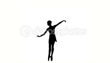 Young ballerina girl dancer. silhouette