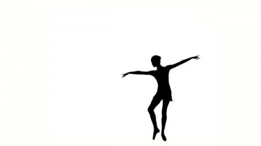 Güzel balerin kız dansçı. Siluet