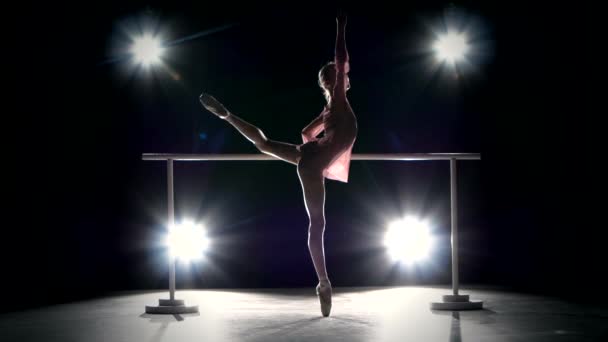 Hermosa bailarina en la pista de baile — Vídeos de Stock