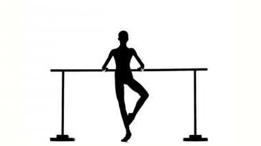 Güzel balerin kız dansçı. Siluet. yavaş çekim