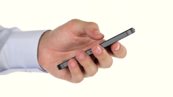 Männerhände mit Smartphone — Stockvideo