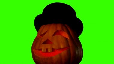 Helloween kabak yeşil ekran üzerinde
