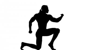 Beyaz vücut geliştiriciler poz Gerçekçi siluetler