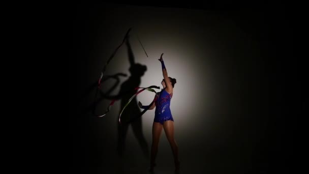 Dance concept from the beautiful gymnasts, slow motion — Stock Video