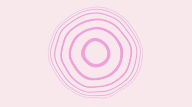 Açık arkaplanda eşmerkezli pembe daireler içeren soyut bir illüstrasyon. Minimalist ve modern tasarım.